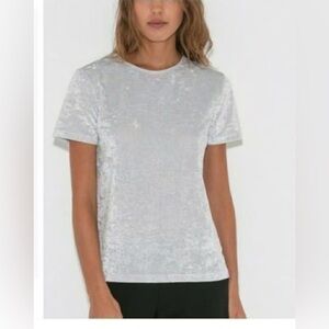 Vince velvet crew neck easy tee tshirt top sz S gray